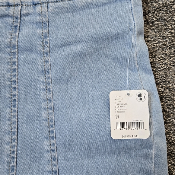 Free People Layla Zip Denim Mini Skirt NWT size 12 - Picture 4 of 10